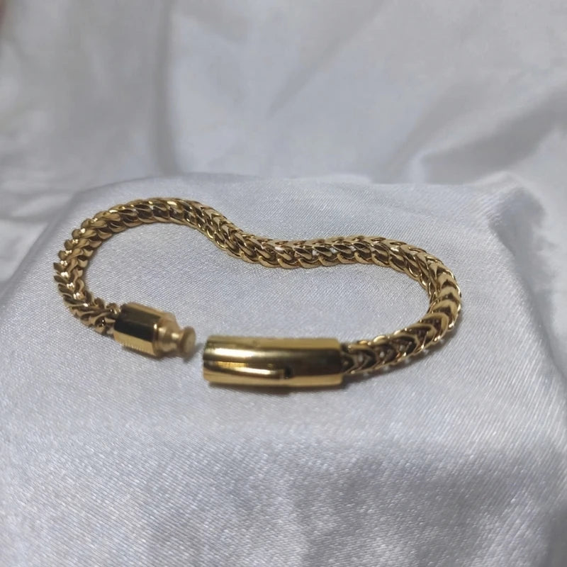 Stainless Steel Bracelet Retro Grey Keel Chain Men'S Thick Bracelet