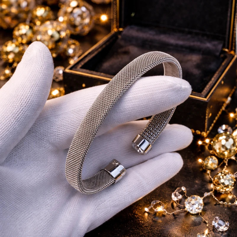 Double Curb Chain Bracelets For Men silver