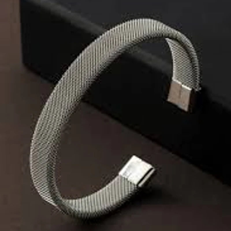 Double Curb Chain Bracelets For Men silver