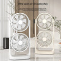 SB-052 Double-Head Desktop Fan – High Wind, Portable Double-Layer Air Circulation Fan